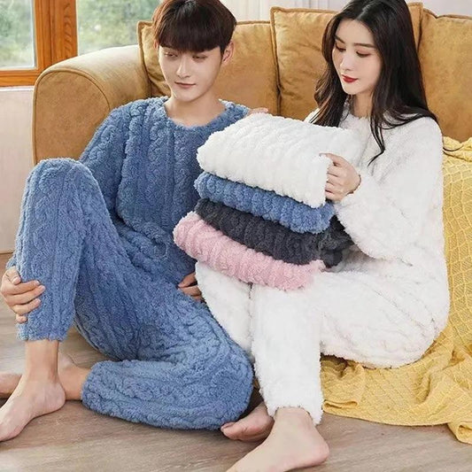 Winter Pajamas Set - Thickened Coral Velvet Warm Homewear - MANDOTOS