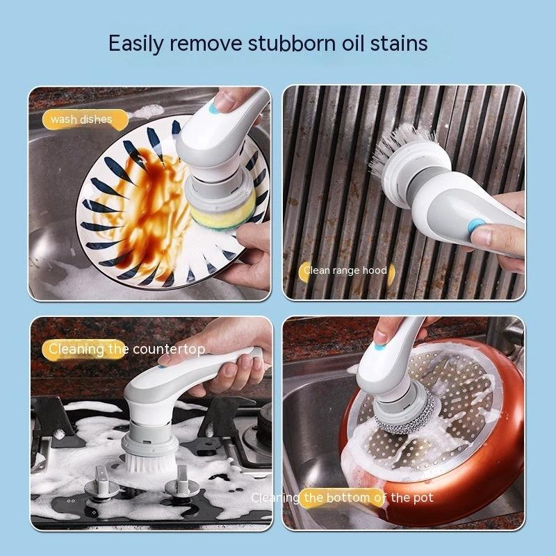 MANDOTOS Electric Cleaning Brush 4 In 1 Spinning Scrubber Handheld Cordless Portable With Interchangeable Heads - MANDOTOS