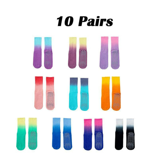SoleBalance Yoga Socks - 10 Pairs Non-Slip Grip Straps for Ultimate Stability in Pilates, Barre, Ballet & Dance Workouts - MANDOTOS