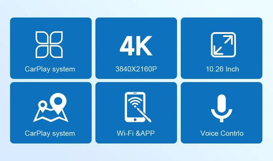 10.26'' Dash Cam 4K Car Mirror Video Player Wireless Carplay Android Auto GPS Car Monitor Multimedia Rearview Camera Dashboard - MANDOTOS