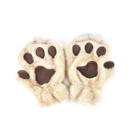Winter Lovely Half Cover Paw Bear Cat Claw Gloves Short Finger MANDOTOS