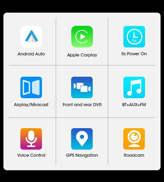 11.26 inch Car DVR 4K Dash Cam Dual Lens Wireless Carplay & Android Auto Video Recorder Monitor GPS Navigation 5G Wifi FM AUX - MANDOTOS