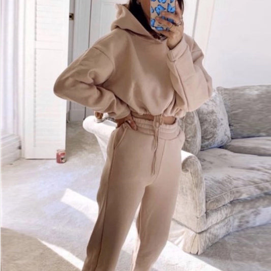 Jogging Suits For Women 2 Piece Sweatsuits Tracksuits Sexy Long Sleeve HoodieCasual Fitness Sportswear - MANDOTOS