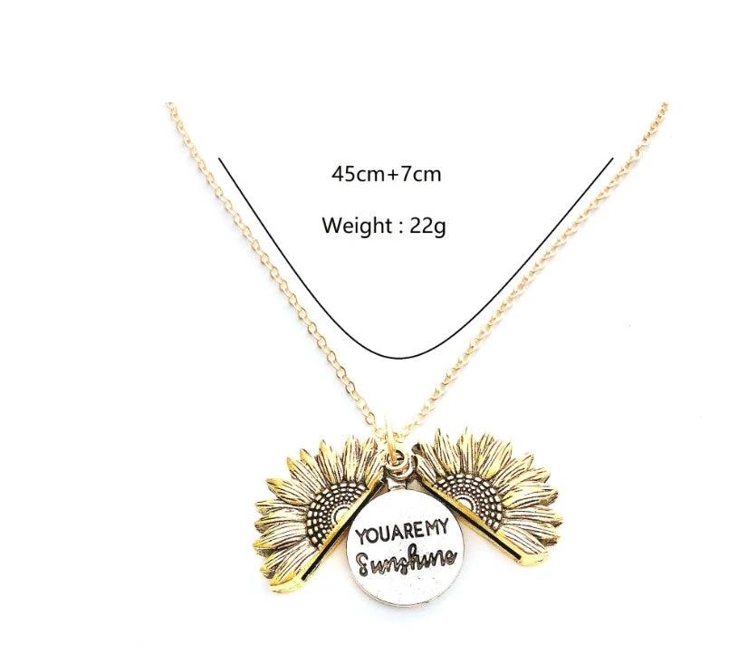 Sunflower Double Lettering Necklace MANDOTOS