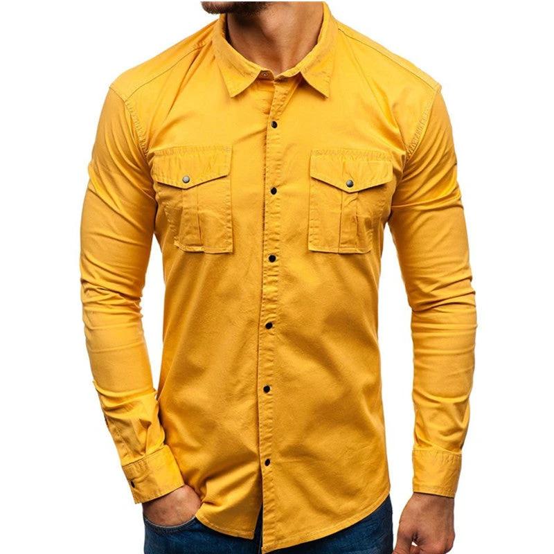 Men Autumn Winter Long Sleeve Blouse Man Cotton Shirt - MANDOTOS INTERNATIONAL0