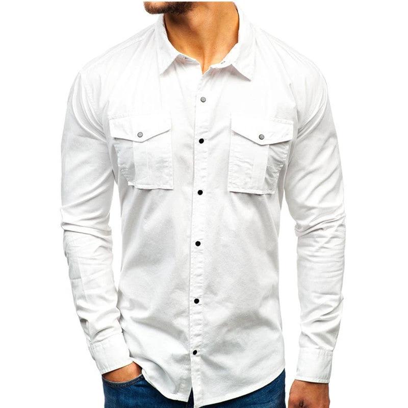 Men Autumn Winter Long Sleeve Blouse Man Cotton Shirt - MANDOTOS INTERNATIONAL0