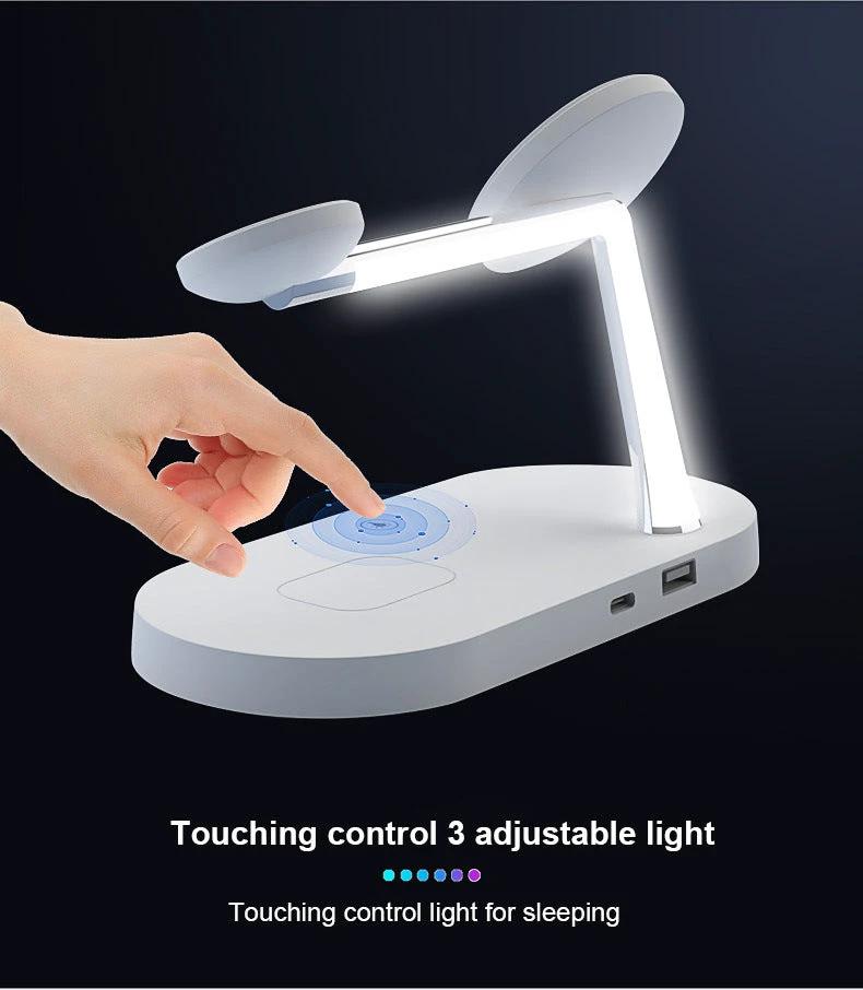 Multifunctional Five-In-One Magnetic Wireless Charging Watch Headset Desktop Mobile Phone Holder Charger 15W Fast Charge MANDOTOS