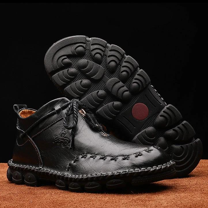 Martin Boots Men'S Leather British Short Boots Hand-Stitched Large Size Men'S Retro Leather Boots MANDOTOS