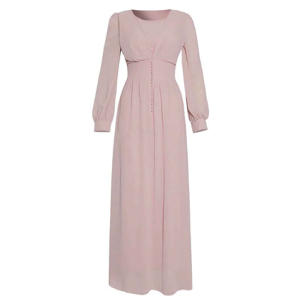 Muslim Women's Clothing Long Sleeve Chiffon Dress MANDOTOS