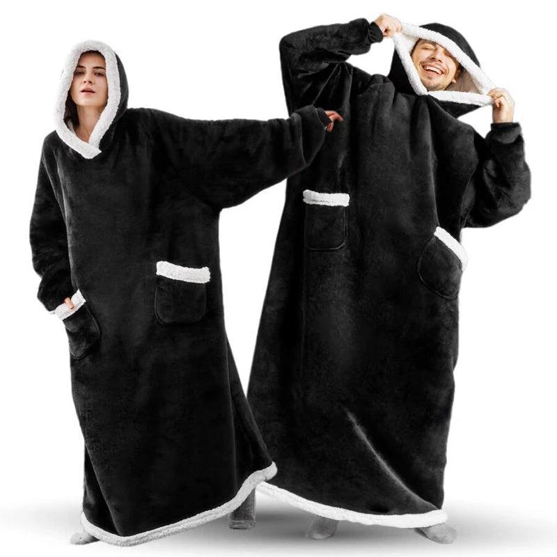 Winter TV Hoodie Blanket Winter Warm Home Clothes Women Men Oversized Pullover With Pockets - MANDOTOS