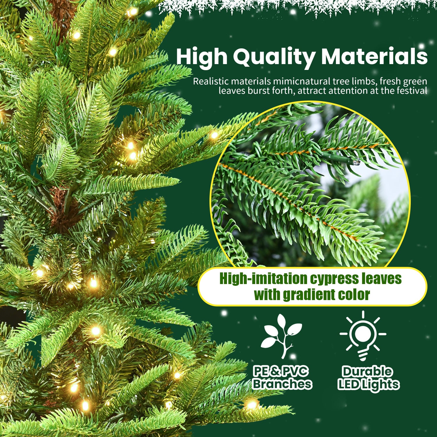 5 FT Pre-Lit Aspen Fir Artificial Christmas Tree - MANDOTOS