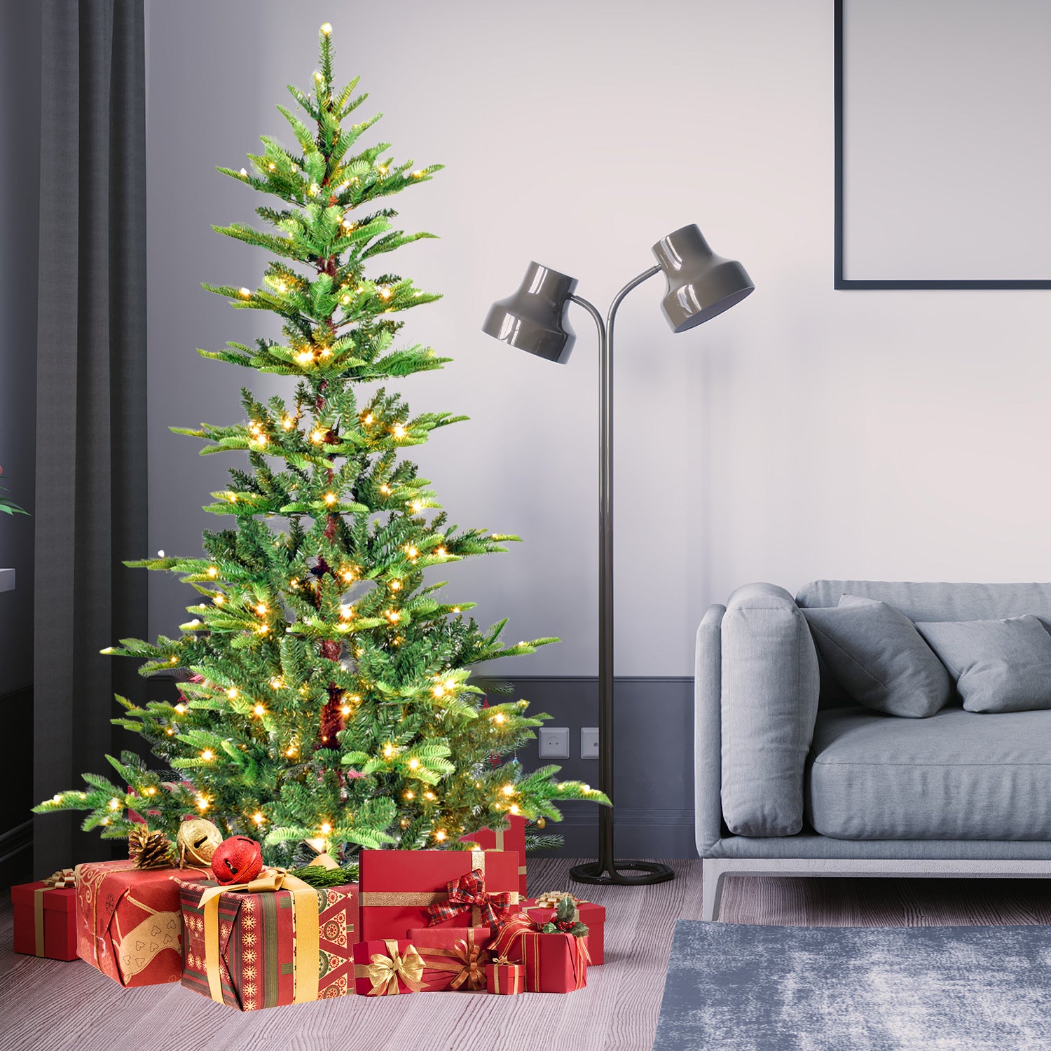 5 FT Pre-Lit Aspen Fir Artificial Christmas Tree - MANDOTOS
