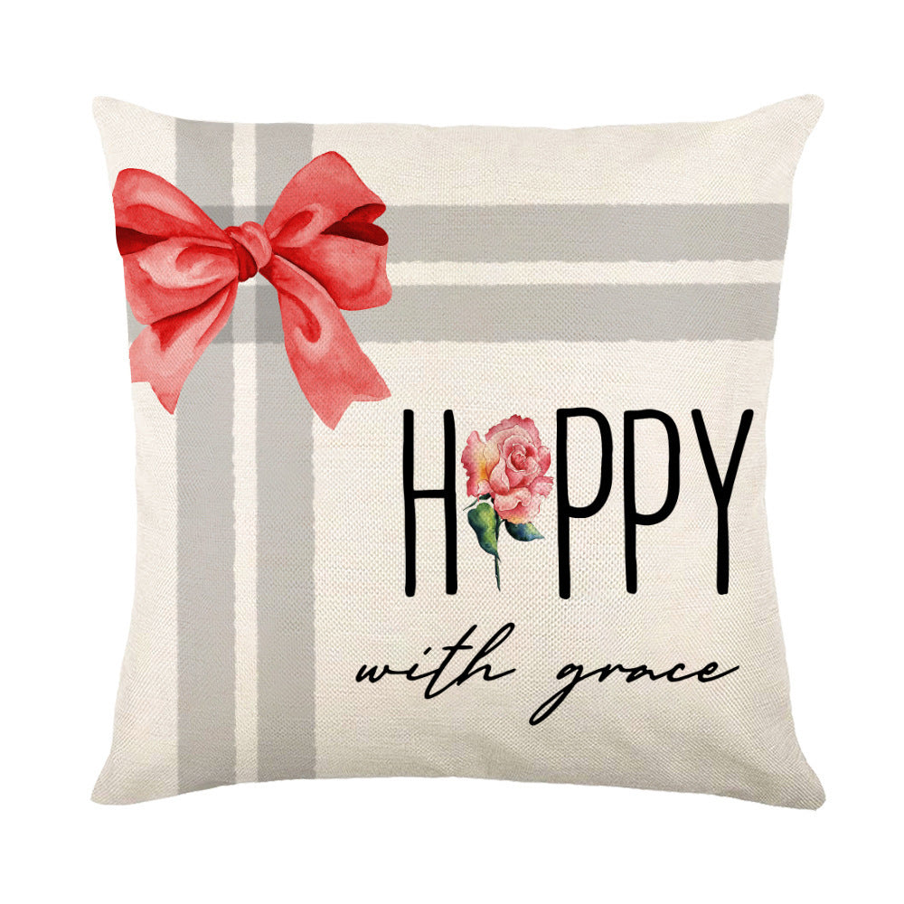 Christmas Decorations Pillow Covers Sofa Square Throw Pillow Cases Stamping Snowflake Waist Cushion Cover Home Bed Decor - MANDOTOS