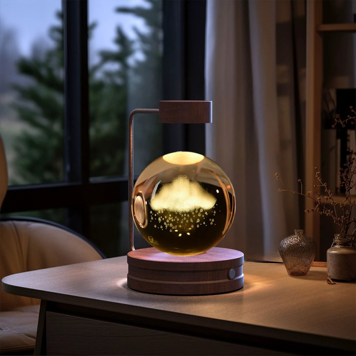 Crystal Ball Cosmic Dinosaur Indoor Night Light USB Power Warm Bedside Light Birthday Gift Night Lamp MANDOTOS