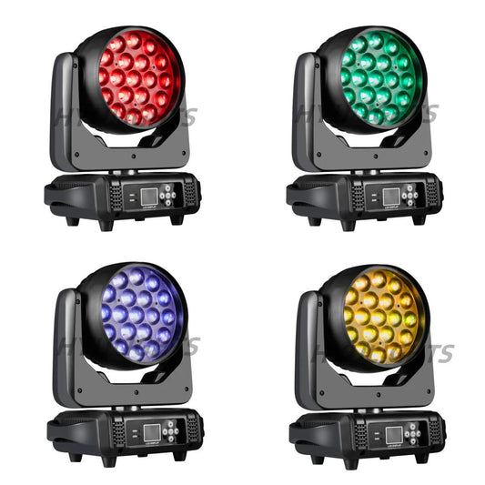 19x15W RGBW 4in1 Beam Wash Zoom Circle Control LED Moving Head Light Professional Machine DMX512 DJ Bar Stage Lights Effect - MANDOTOS