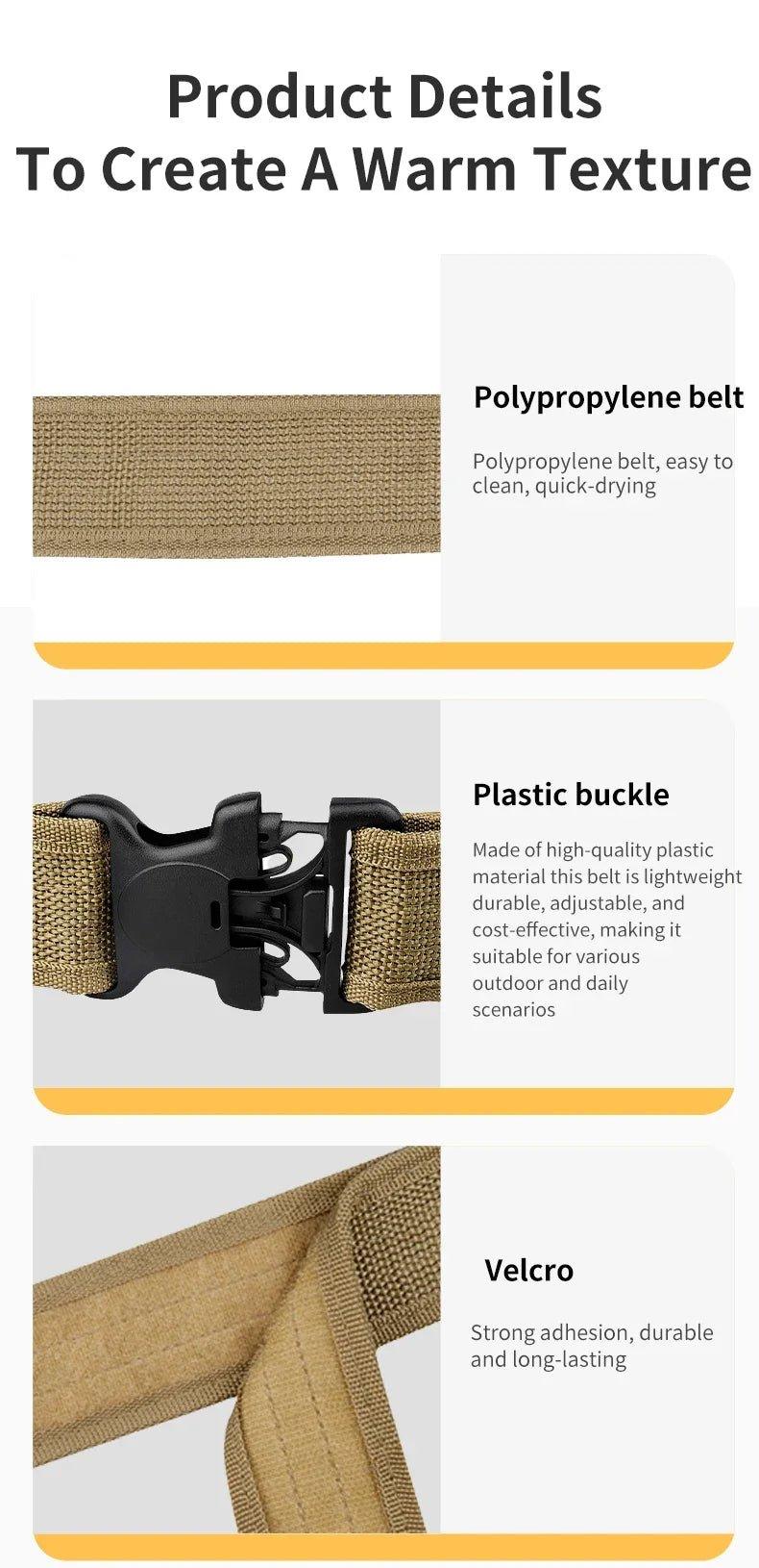 1pc Quick Release Tactical Belt for Men Fashion Style Combat Belt for Outdoor Activities and Fishing - MANDOTOS