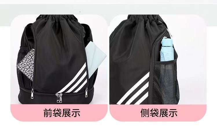 2024 New Drawstring Drawstring Pocket Backpack Outdoor Training Basketball Bag Large Capacity Travel Gym Bag Backpack - MANDOTOS INTERNATIONAL