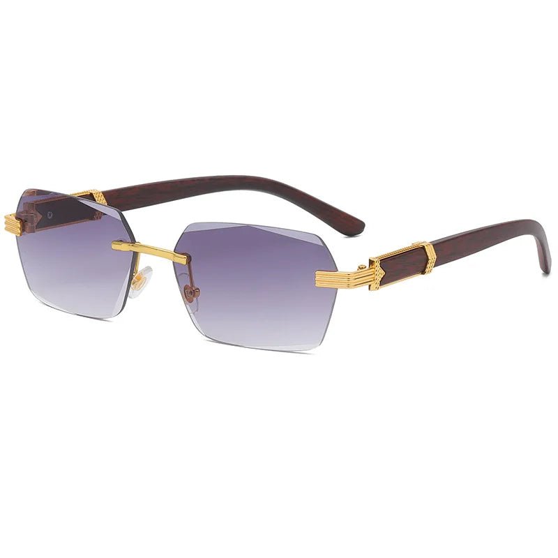 2024 New Fashion Wood Grain Leg Metal Sun Glasses Personalized PC Irregular Square Trendy Sunglasses - MANDOTOS INTERNATIONAL