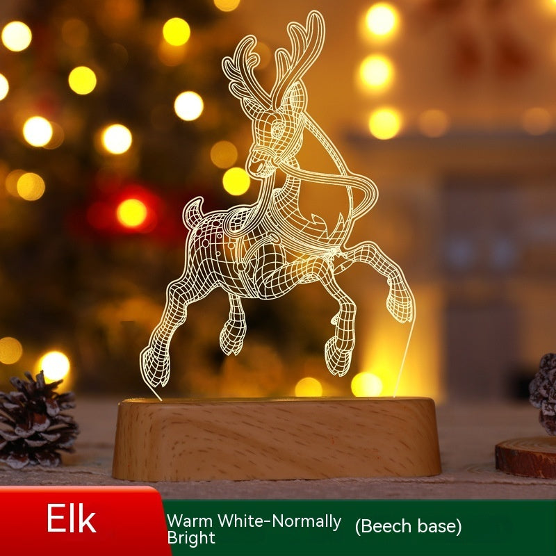 MANDOTOS Christmas 3D LED Acrylic Night Light Ornament Festive Holiday Decor Gift Idea For Kids - MANDOTOS