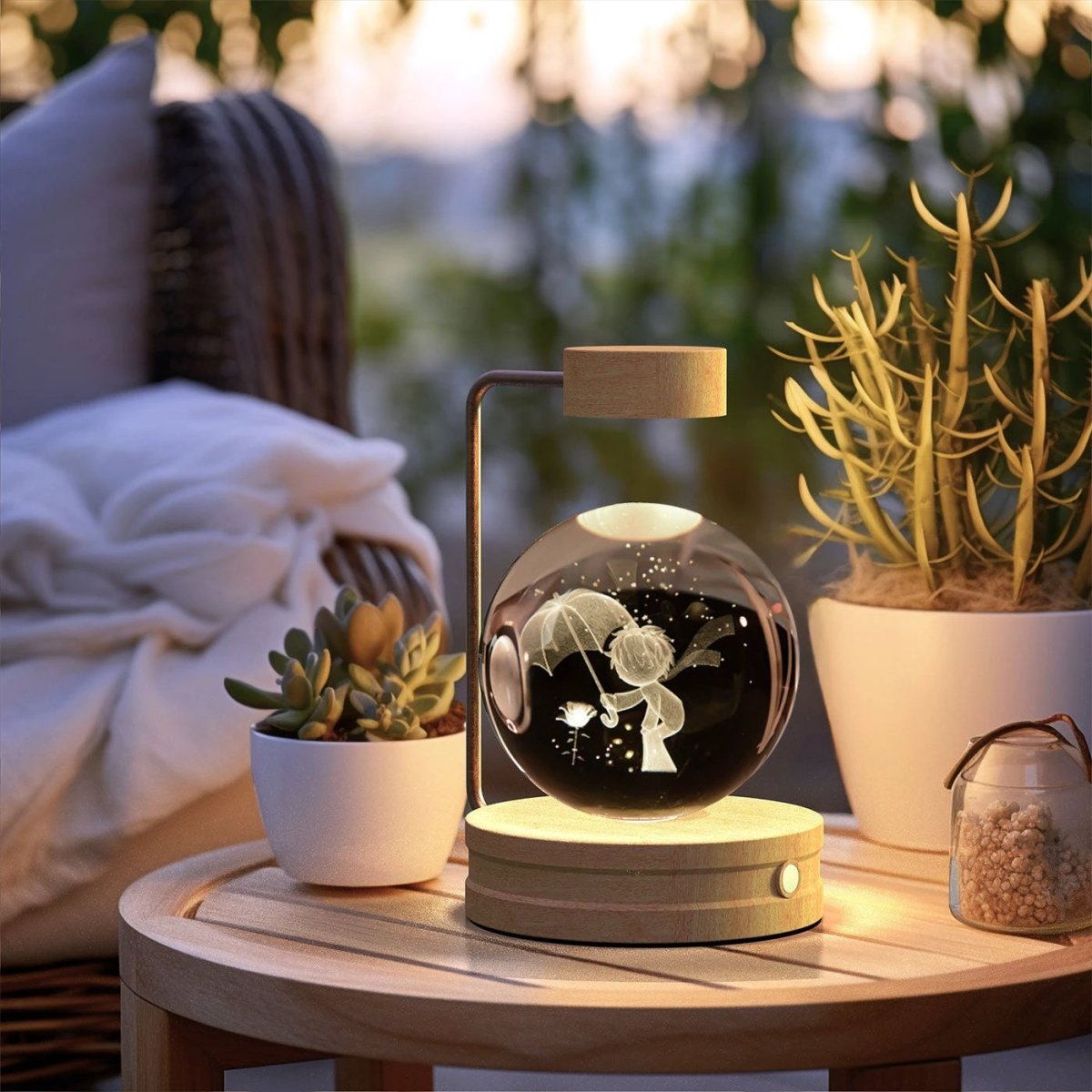 Crystal Ball Cosmic Dinosaur Indoor Night Light USB Power Warm Bedside Light Birthday Gift Night Lamp MANDOTOS