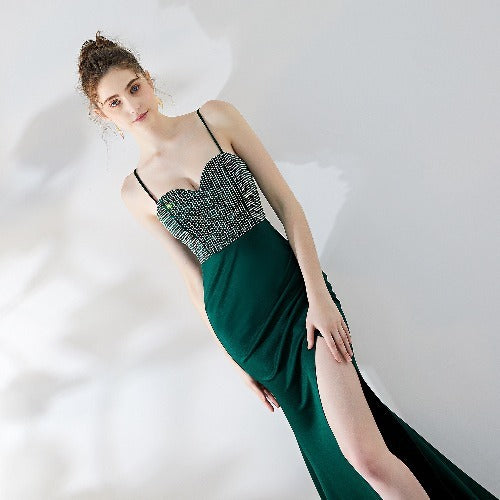 One-shoulder Banquet Temperament Mermaid Dress Suspenders