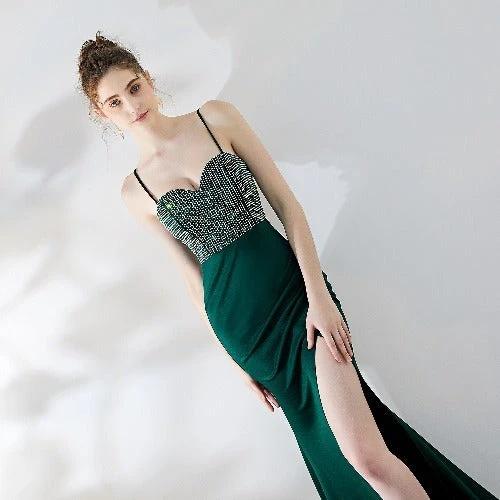 One-shoulder Banquet Temperament Mermaid Dress Suspenders MANDOTOS