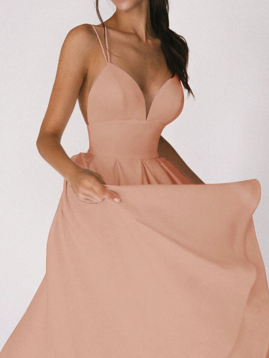 Sexy V-neck Suspender Dress Summer Fashion A-Line Long Dresses For Women MANDOTOS
