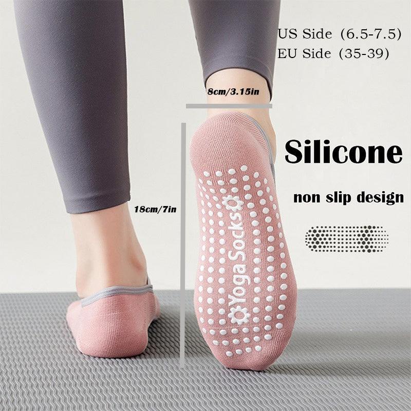 3 Pairs Yoga Socks For Women Non-Slip Grips Straps For Added Balance And Stability Ideal For Pilates Pure Barre Ballet Dance Barefoot Workout - MANDOTOS