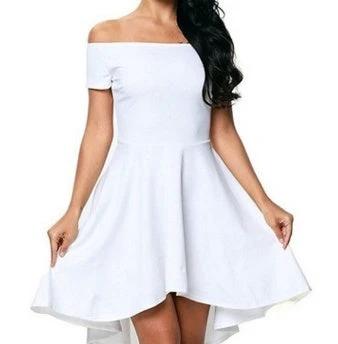 One Shoulder Short Sleeve And Large Swallowtail Skirt MANDOTOS