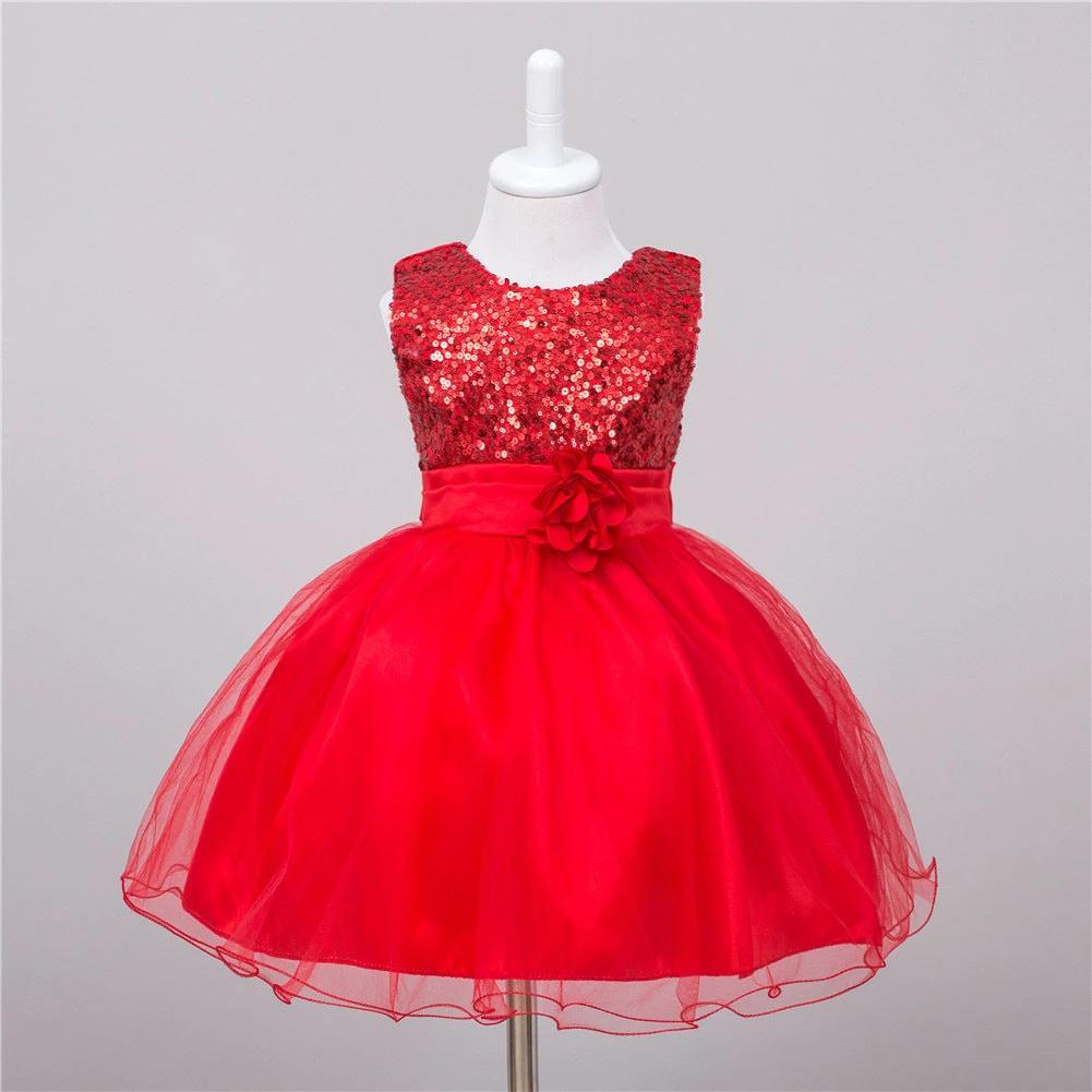 Baby Sequin Dress Flower Girl Wedding Princess Dress MANDOTOS