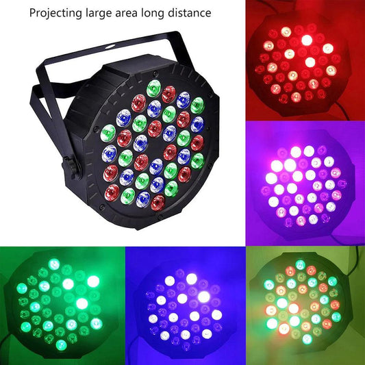 36 LED Stage Flat Par Lighting Effect DJ Disco Party Christmas Bar Club Wedding Show Lights Voice-activated Colorful Light - MANDOTOS