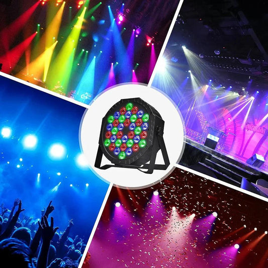 36 LED Stage Flat Par Lighting Effect DJ Disco Party Christmas Bar Club Wedding Show Lights Voice-activated Colorful Light - MANDOTOS