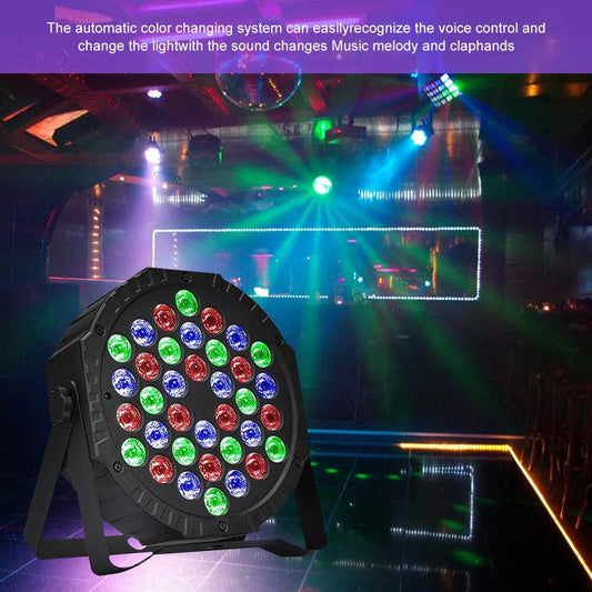 36 LED Stage Flat Par Lighting Effect DJ Disco Party Christmas Bar Club Wedding Show Lights Voice-activated Colorful Light - MANDOTOS