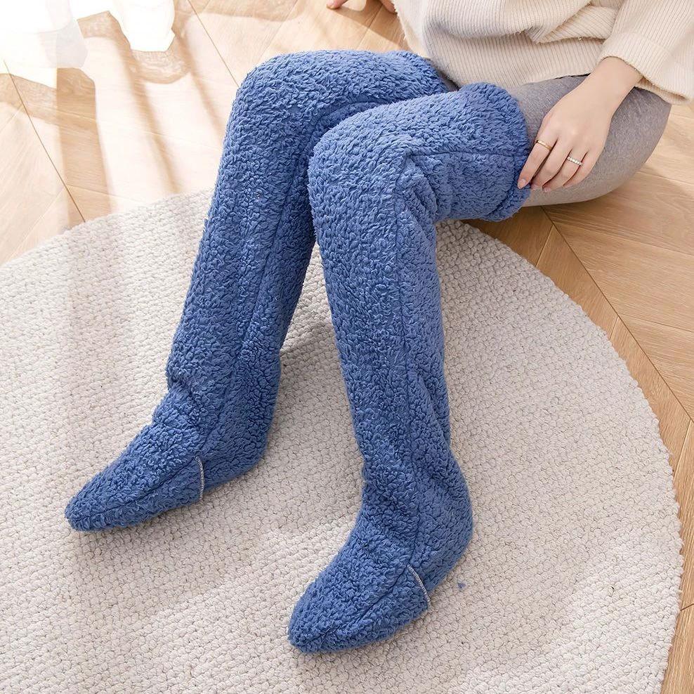 Cozy Winter Knee-High Fuzzy Socks for Cold-Proof Comfort - MANDOTOS