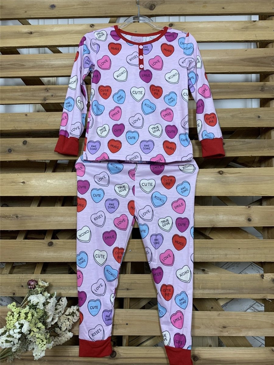 Valentine's Day Love Print Pajamas - Parent Child Matching Set - MANDOTOS