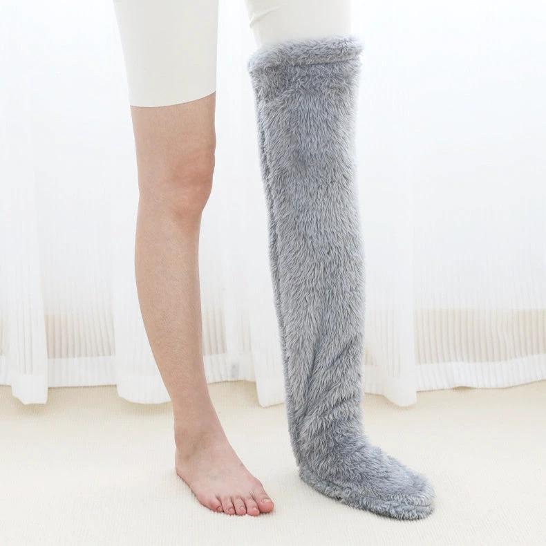 Cozy Winter Knee-High Fuzzy Socks for Cold-Proof Comfort - MANDOTOS
