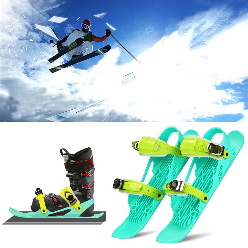Mini Ski Skates - Portable Short Skiboard Adjustable for Snow - MANDOTOS