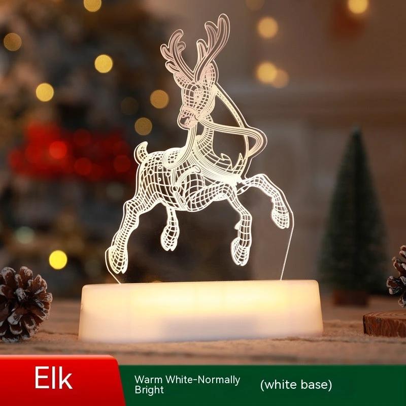 MANDOTOS Christmas 3D LED Acrylic Night Light Ornament Festive Holiday Decor Gift Idea For Kids - MANDOTOS