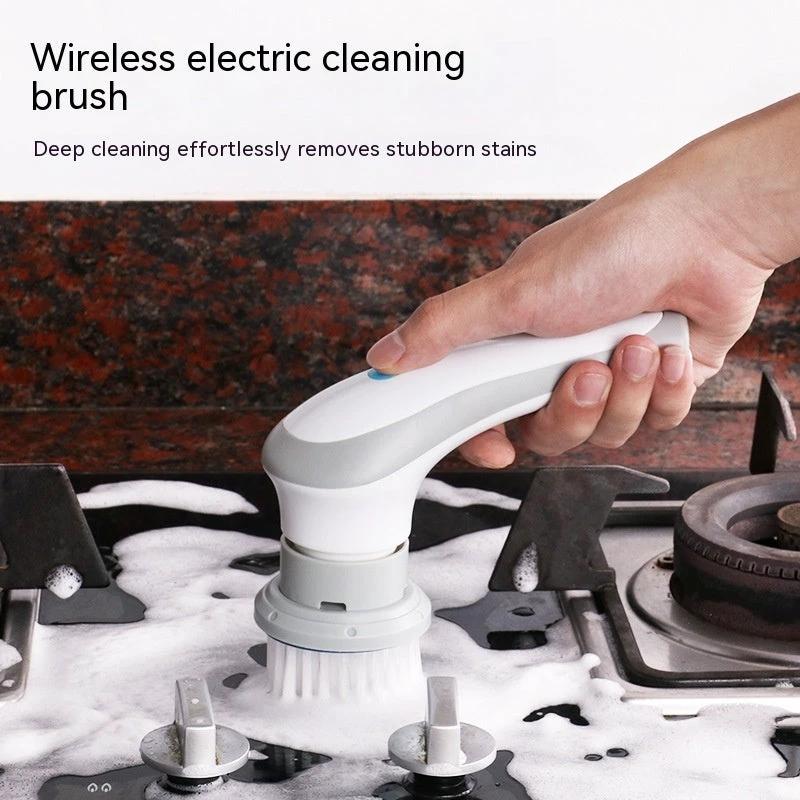MANDOTOS Electric Cleaning Brush 4 In 1 Spinning Scrubber Handheld Cordless Portable With Interchangeable Heads - MANDOTOS