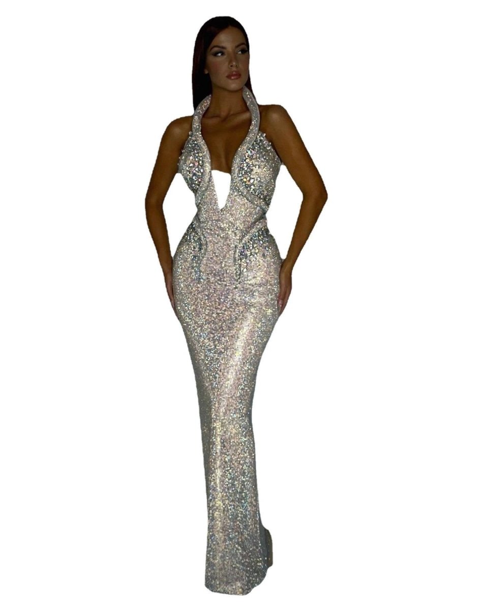 Sexy Sequined Banquet Dress Sheath Trailing Evening Dress MANDOTOS