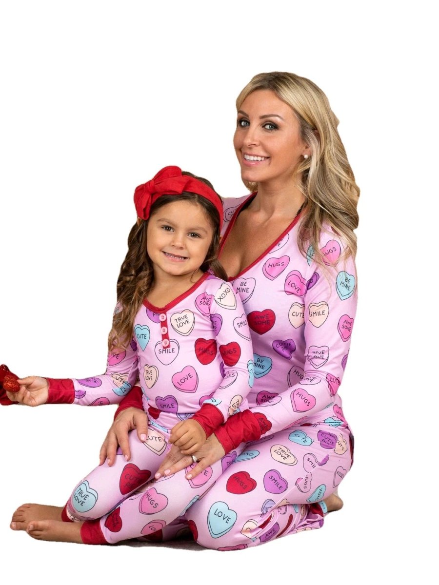 Valentine's Day Love Print Pajamas - Parent Child Matching Set - MANDOTOS