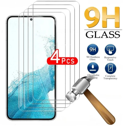 4pcs Full Cover Tempered Glass For Samsung Galaxy S24 S22 S21 S20 FE Plus 5G Screen Protector Glass Sansung S22+ Protective Film - MANDOTOS
