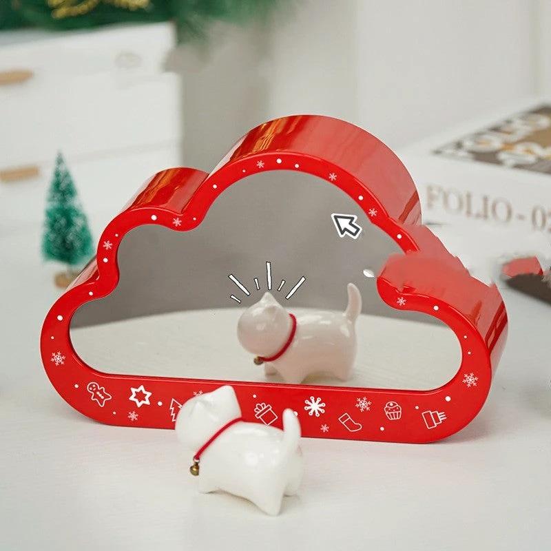 Mandotos Christmas Cloud Night Lamp With LED Lights Mirror Frame Assembled Building Blocks - MANDOTOS