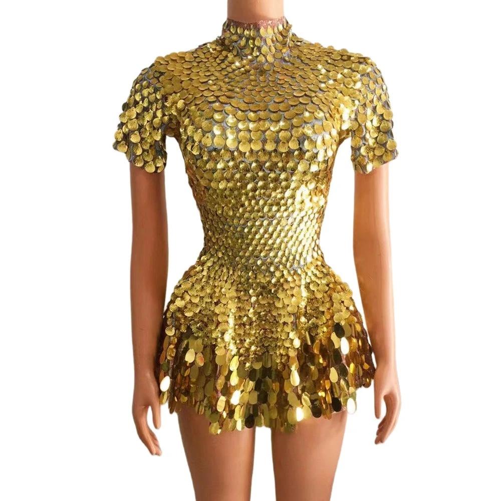 Women's Fashionable Sequins Dazzling Daily Trend Party Zipper Gorgeous Skirt MANDOTOS