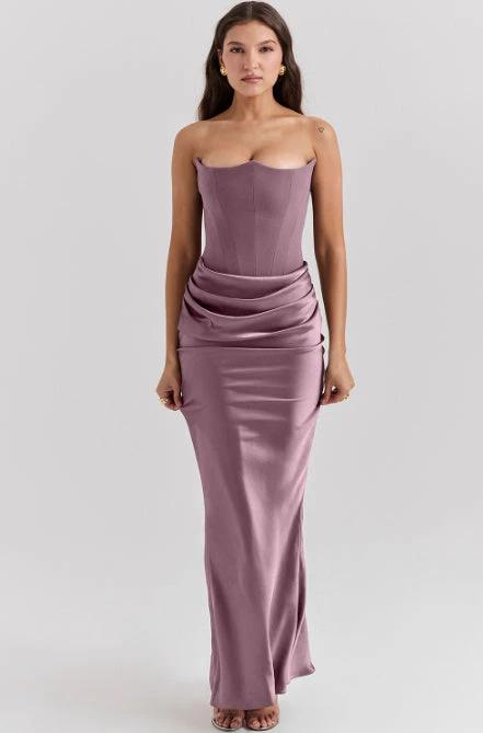 Slim Tube Top Long Dress Sexy Fashion Bandeau Backless Party Evening Dresses For Women Clothing MANDOTOS