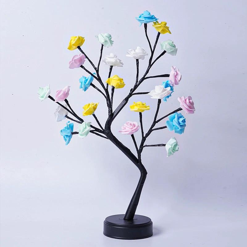 Rose Flower Tree Table Lamp - USB Fairy Desk Night Light - MANDOTOS