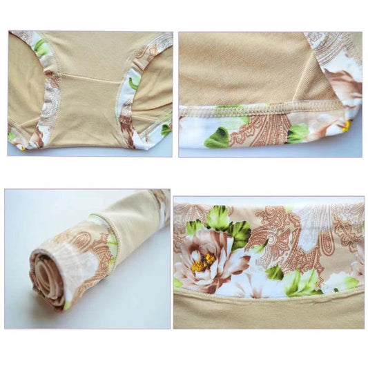 5Pcs Print Panties Women's Underwear Cute Cotton Panties Plus Size Briefs Girl Ladies Lingeries Panty Sexy Underpants For Women - MANDOTOS