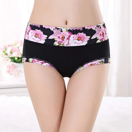 5Pcs Print Panties Women's Underwear Cute Cotton Panties Plus Size Briefs Girl Ladies Lingeries Panty Sexy Underpants For Women - MANDOTOS
