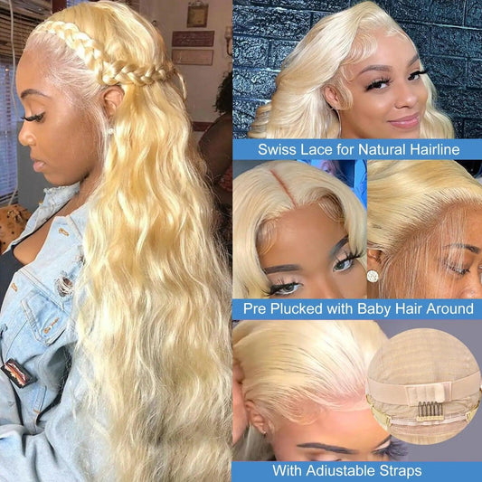 613 hd Lace Frontal Wig 13x6 Lace Frontal Wig Human Hair for Women Blonde Human Hair Wig 13x4 Body Wave Lace Front Wigs on Sale - MANDOTOS