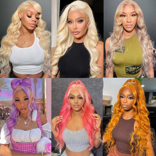 613 hd Lace Frontal Wig 13x6 Lace Frontal Wig Human Hair for Women Blonde Human Hair Wig 13x4 Body Wave Lace Front Wigs on Sale - MANDOTOS
